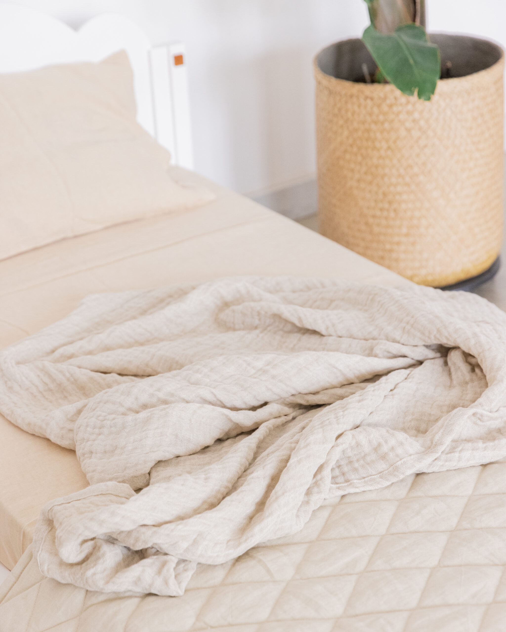 Sæt Vanilla Cream pudebetræk 35x55 og lagen 70x140