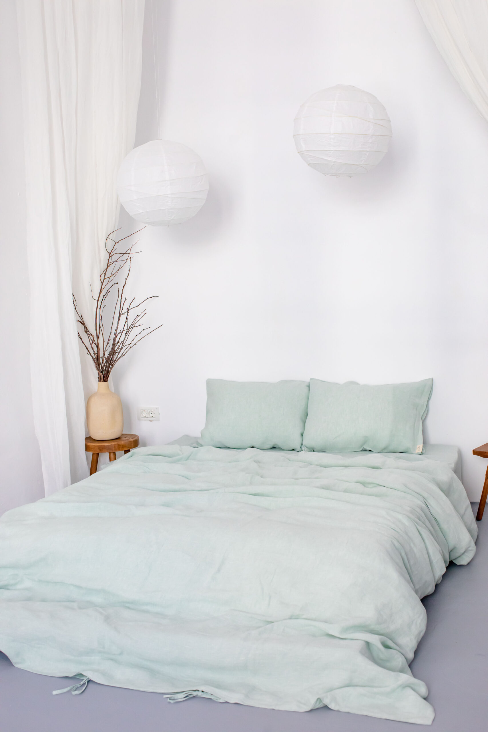 Dusty Green 50x70 pudebetræk og 220x220 pudebetræk sæt