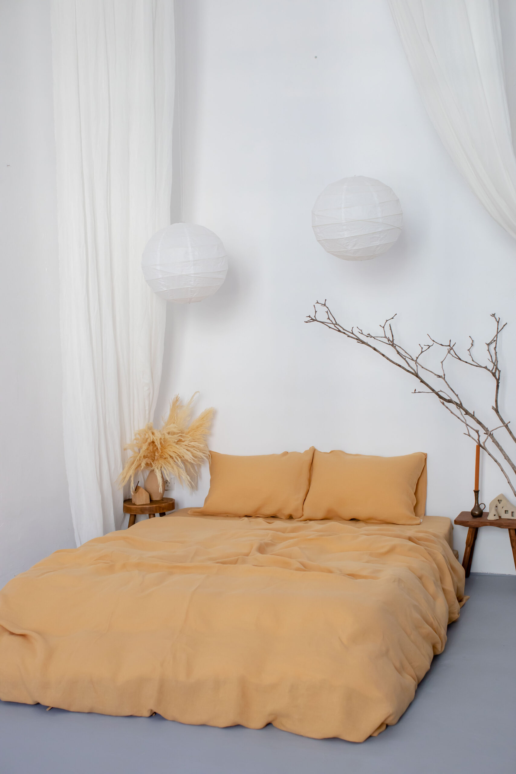 Sæt Gentle Daisy-pudebetræk 60x60 og pudebetræk 200x220