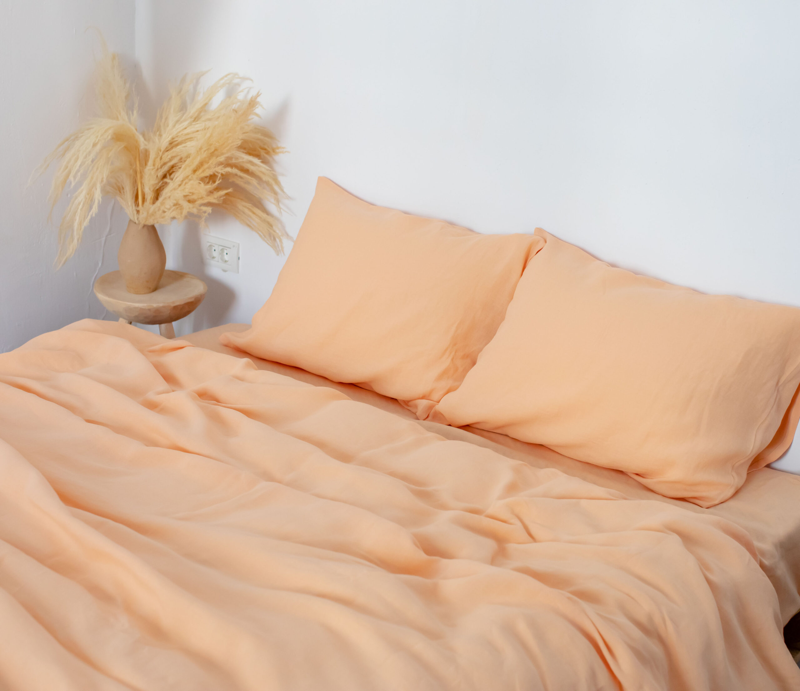 Sæt Peach Bite-pudebetræk 50x70 og pudebetræk 220x220