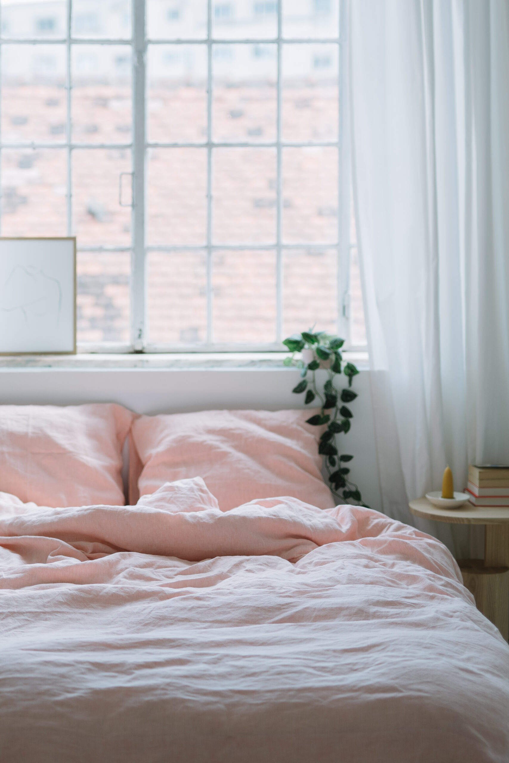 Sæt Dusty Pink pudebetræk 50x60cm og lagen 90x200cm