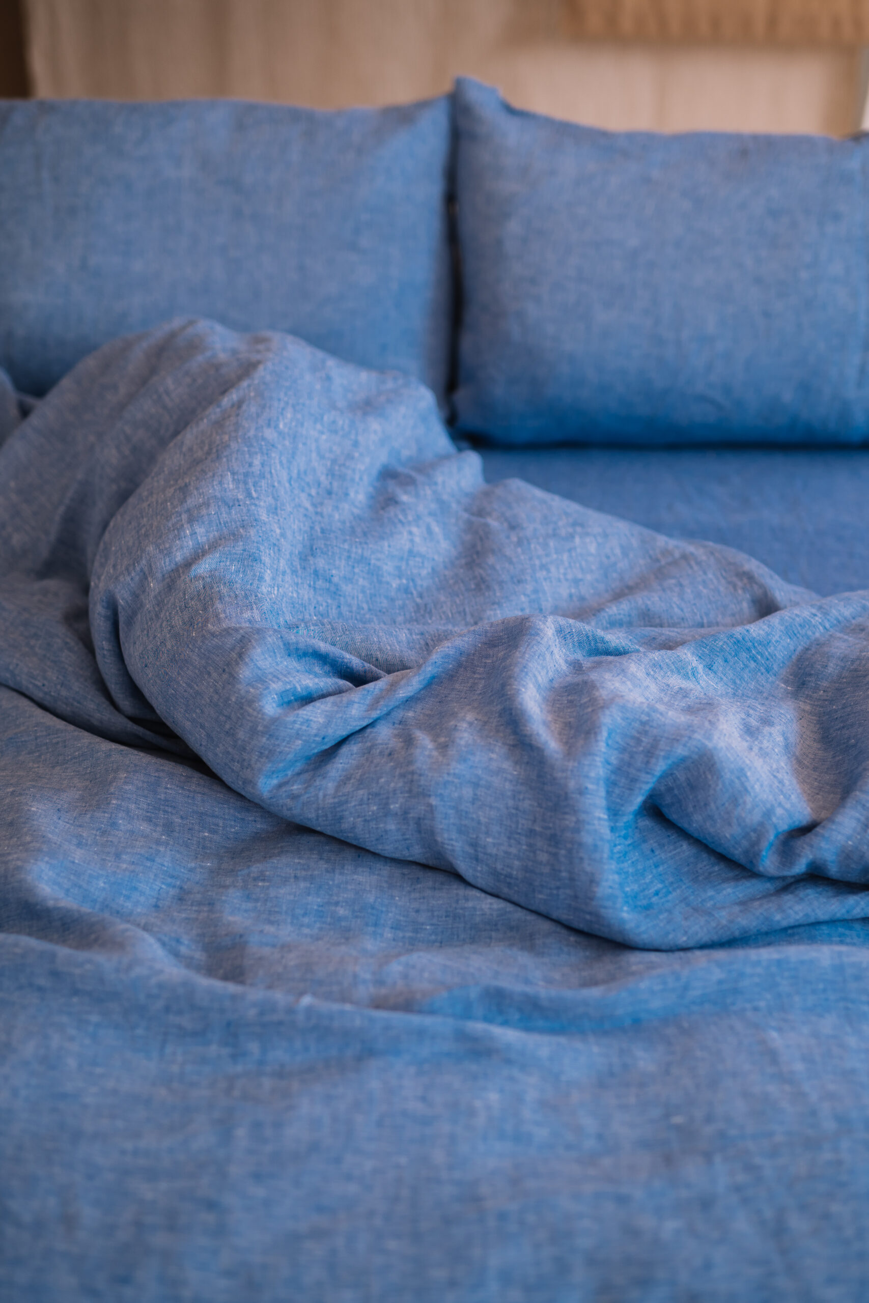 Sæt Ocean Blue pudebetræk 50x60 og lagen 90x200